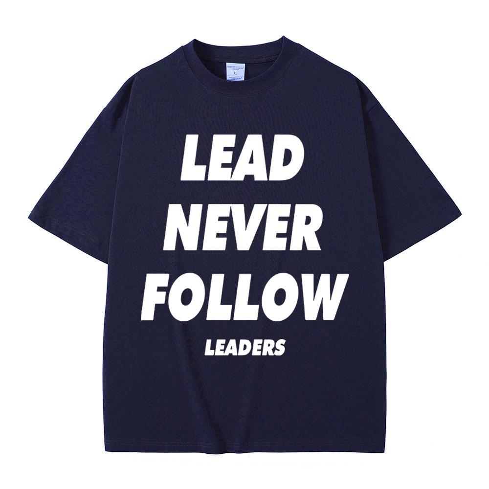 Рэпер Chief Keef Футболки с принтом Lead Never Follow Leaders Унисекс Женская Мода Хип-Хоп Винтажная Футболка Хлопок Повседневная Оверсайз Футболки