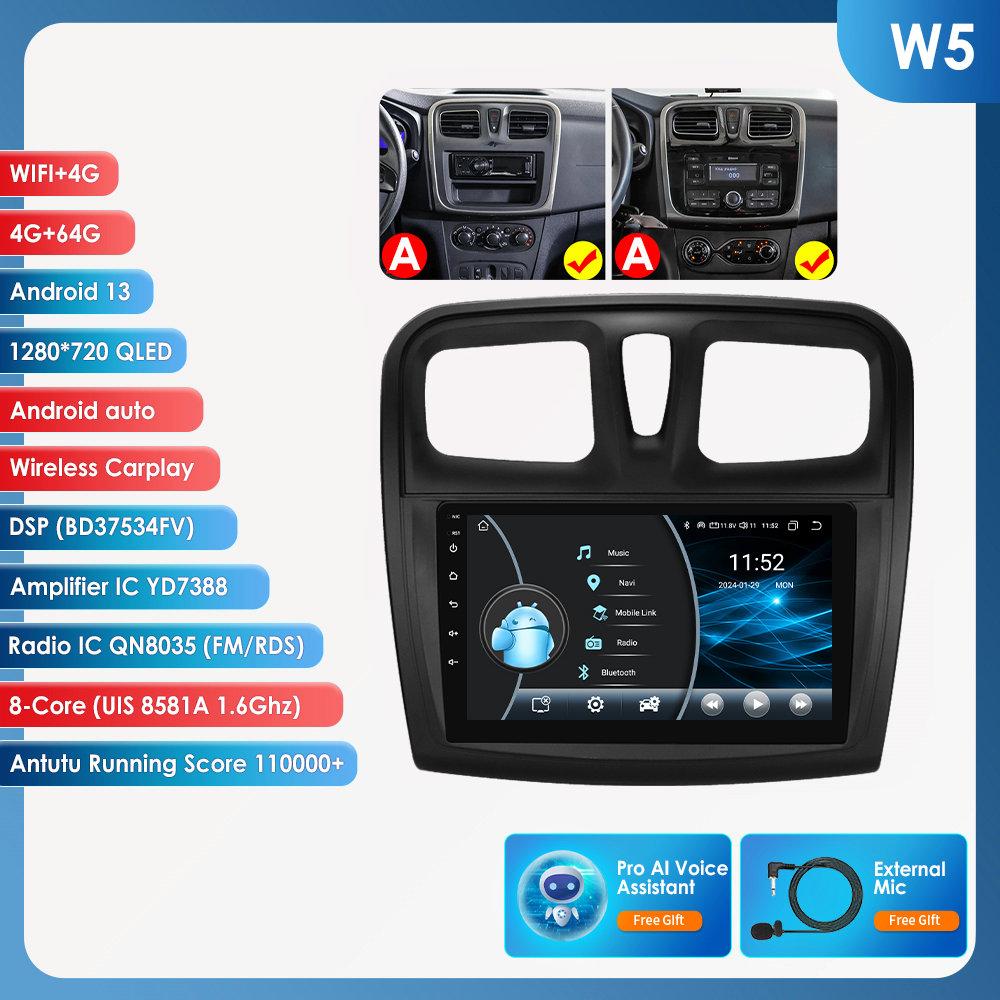 Hizpo Carplay 4G Android 13 автомобильное радио для Renault Logan 2 2014 - 2019 Sandero 2 мультимедийный видеоплеер GPS 2din Автомагнитола 7862 интеллектуальный экран