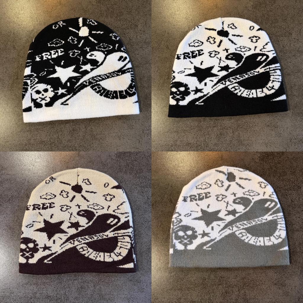 Halloween Ghost Skull Star Acrylic Wool Hat Trendsetting Design For Weather Cold