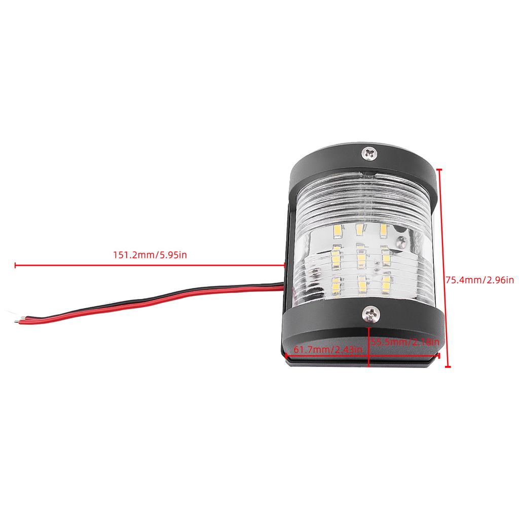 AD 1pc Universal 12V 24V ABS LED Navigation Light Lamp Signal Lamp For Marine Boat Yacht Truck Trailer Van White Side Light 7