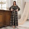 2025 Middle Eastern Muslim Fashion: Elegant Cardigan Embroidery Dress Set