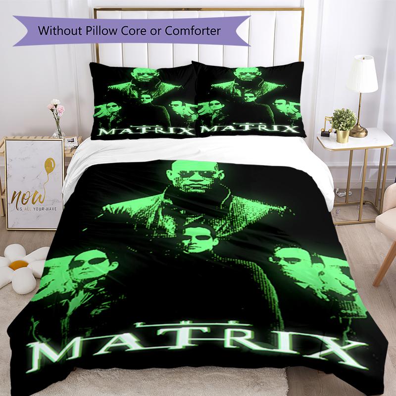 3pcs Matrix Bedding Set Duvet Cover Closure Includes 1 Duvet Cover & 2 Pillowcases, Soft and Comfortable for All Seasons.