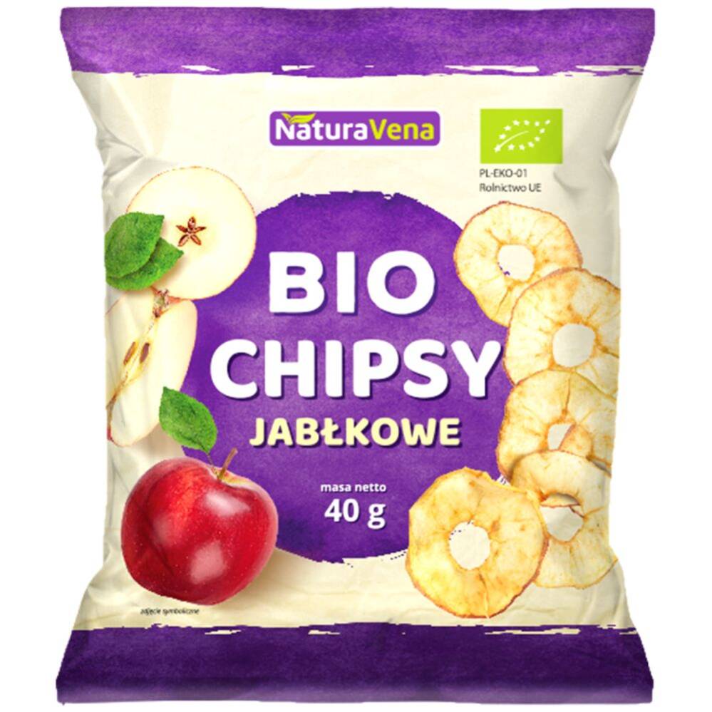 Organic Natural Apple Chips 40G Naturavena