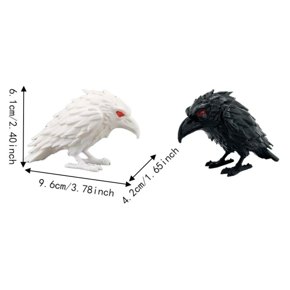 Dark Themed 3D Printed Raven Statue Gothic Style Desktop Ornaments Gothic Lovers Gift