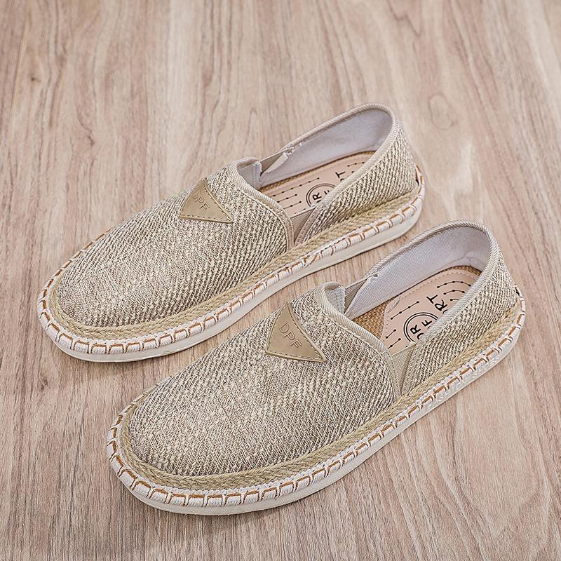 Men Canvas Shoes Men's Summer New Casual Breathable Shoes Flat Bottom Comfortable Linen Outdoor Walking Shoes Tenis Masculino