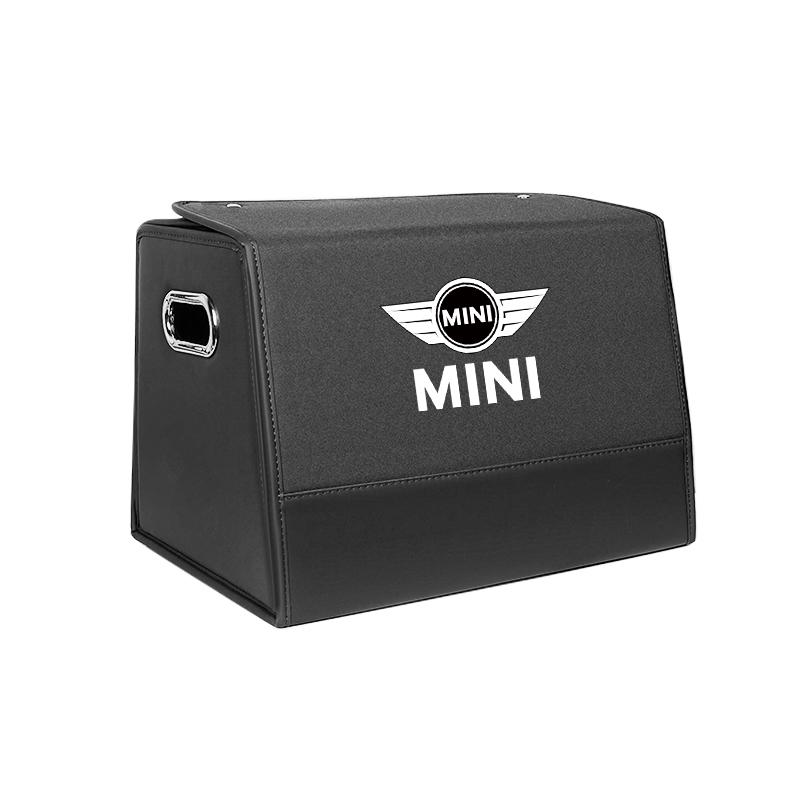 Car Mounted Large Capacity Foldable Suede Nappa Leather Trunk Storage Box For BMW Mini Works Cooper F54 F55 F56 F57 F60 R50 R52