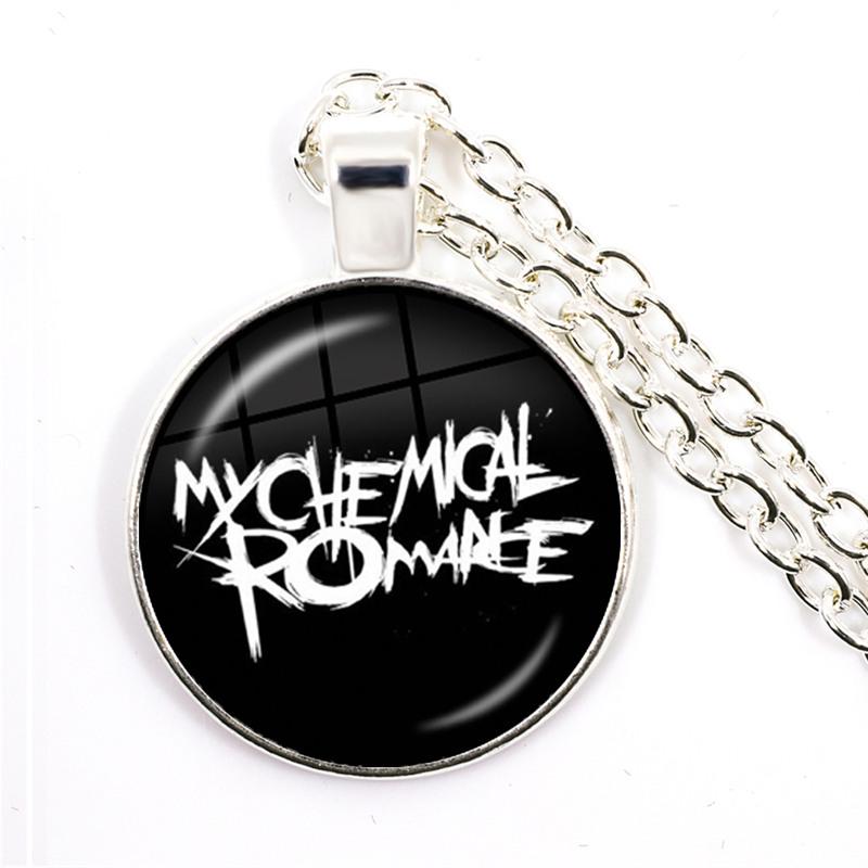 Панк Ожерелья Рок-группа My Chemical Romance Круглый Стеклянный Купол Кабошон Ожерелье Модные Фанаты Звеньевая Цепь Украшения