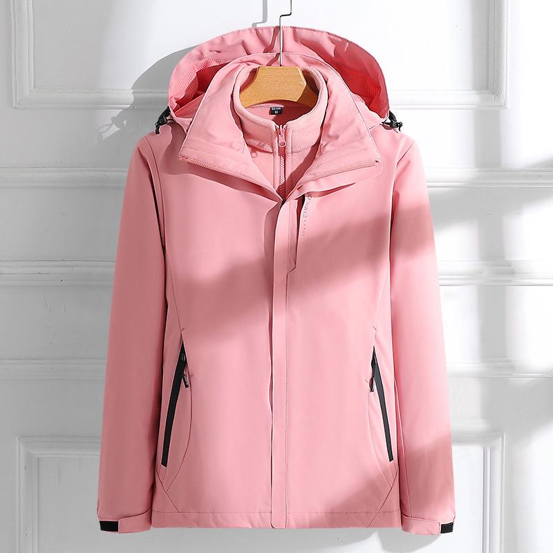 Couples' 3-in-1 Detachable Coat: Fleece-Lined, Windproof, Waterproof for Autumn/Winter Outdoor Adventures