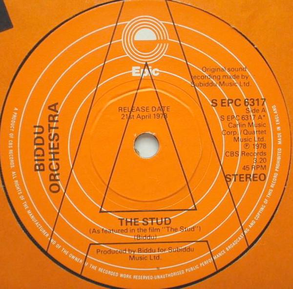 7-дюймовая пластинка BIDDU ORCHESTRA - The Stud SEPC6317PROMO Epic 1978 UK Соул/Фанк Б/У