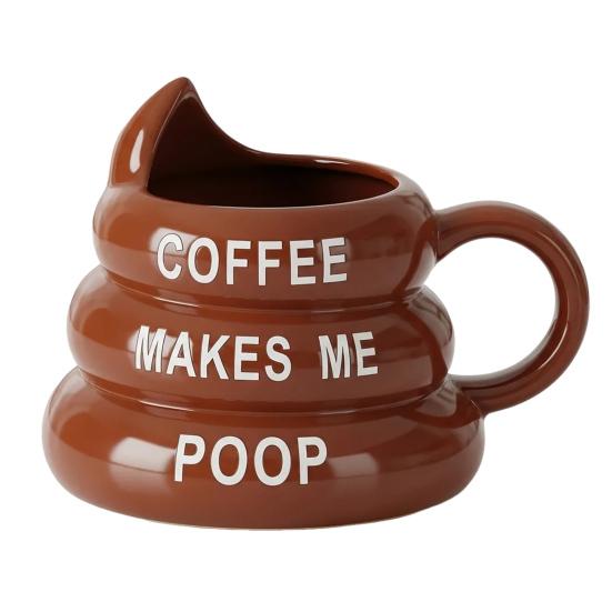 Poop-Shaped Coffee Mug for Coffee Lovers 350ml Hilarious Bathroom Cup Resin Quirky Morning Cup Funny Gag Gifts for Friends