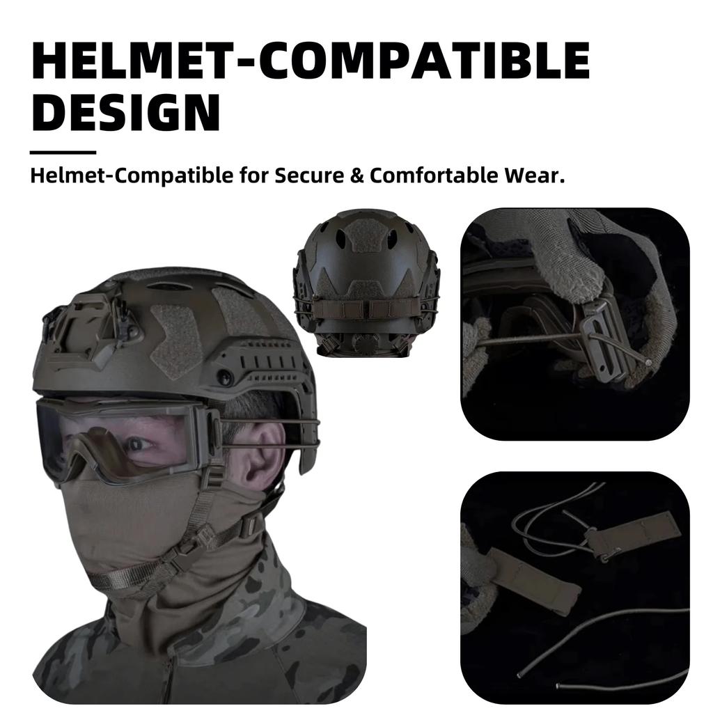 Tactical Goggles with UV Protection Anti-Glare Lens, High Impact Resistant Protective Goggles fit ARC Rail Helmet for Airsoft