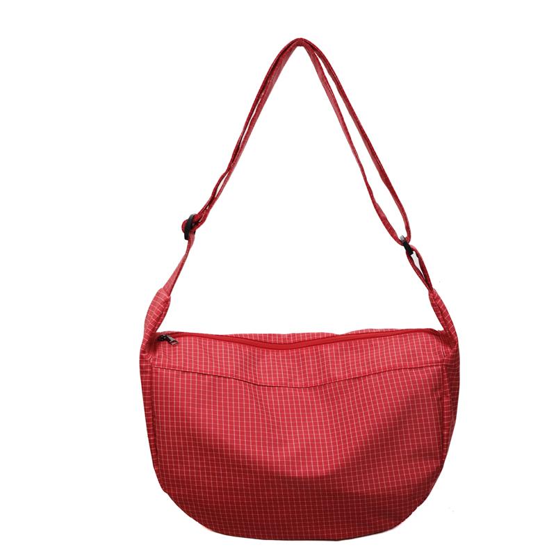Вместительная клетчатая холщовая сумка женская легкая сумка через плечо кроссбоди сумка-пельмень