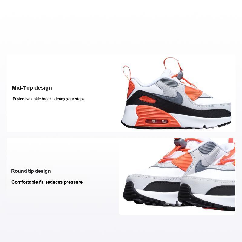 Nike Детские кроссовки Air Max 90 Toggle TD Infrared Белый Нейтрально-Серый Черный CV0065-100