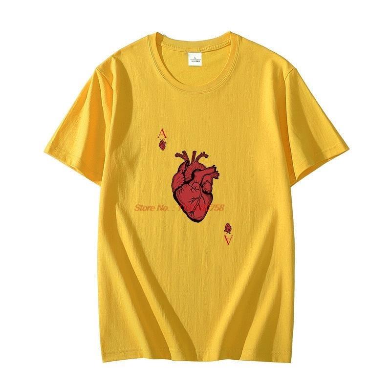Ace Of Hearts Novelty Poker Design Graphic T Shirts Cotton Unisexs Short Sleeve Tshirt Summer Oversized Tshirt Unisexs Clothing