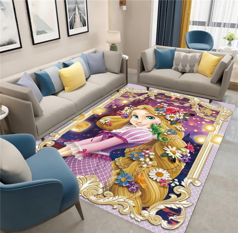 Ковер с рисунком принцесс Диснея, ковер для гостиной, спальни, дивана, придверный коврик для декора, детский игровой нескользящий коврик для пола