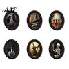 Vintage Ghost Print Halloween Wall Art, Retro Oval Hanging Decoration, Table Room Decorations Sign, Decorative Art for Living Holiday Decor Waterproof