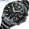 CRRJU- New Men's Business Watch Men's Six-pin Timing Multi-functional Stainless Steel