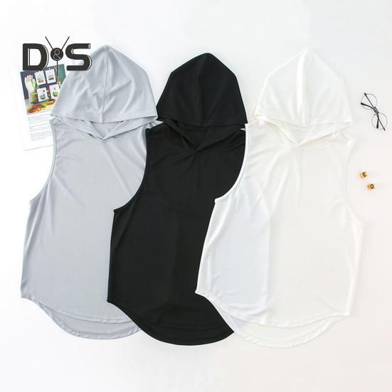 Мужской спортивный жилет, тонкий, свободный, с капюшоном, быстросохнущий, однотонный, легкий, эластичный, для баскетбола, бега, спортзала, тренировок