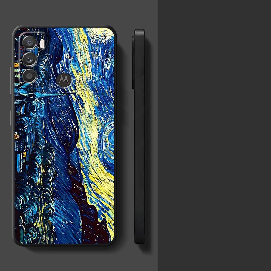 Van Gogh Starry Night Case for Motorola Moto G52 G60s Edge 20 Pro 30 Lite G71 G50 G51 G73 G32 G22 Edge40 G53 G30 Phone Cover