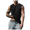 Men's Vest Casual Sleeveless Button Beach Retro Men Solid Color Round Neck Buckle Sleeveless Vest