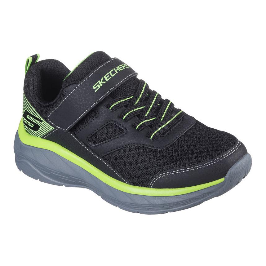 Skechers Детские безграничные нескользящие прочные низкие беговые кроссовки Детские кроссовки Черный Зеленый 403718L-BKLM