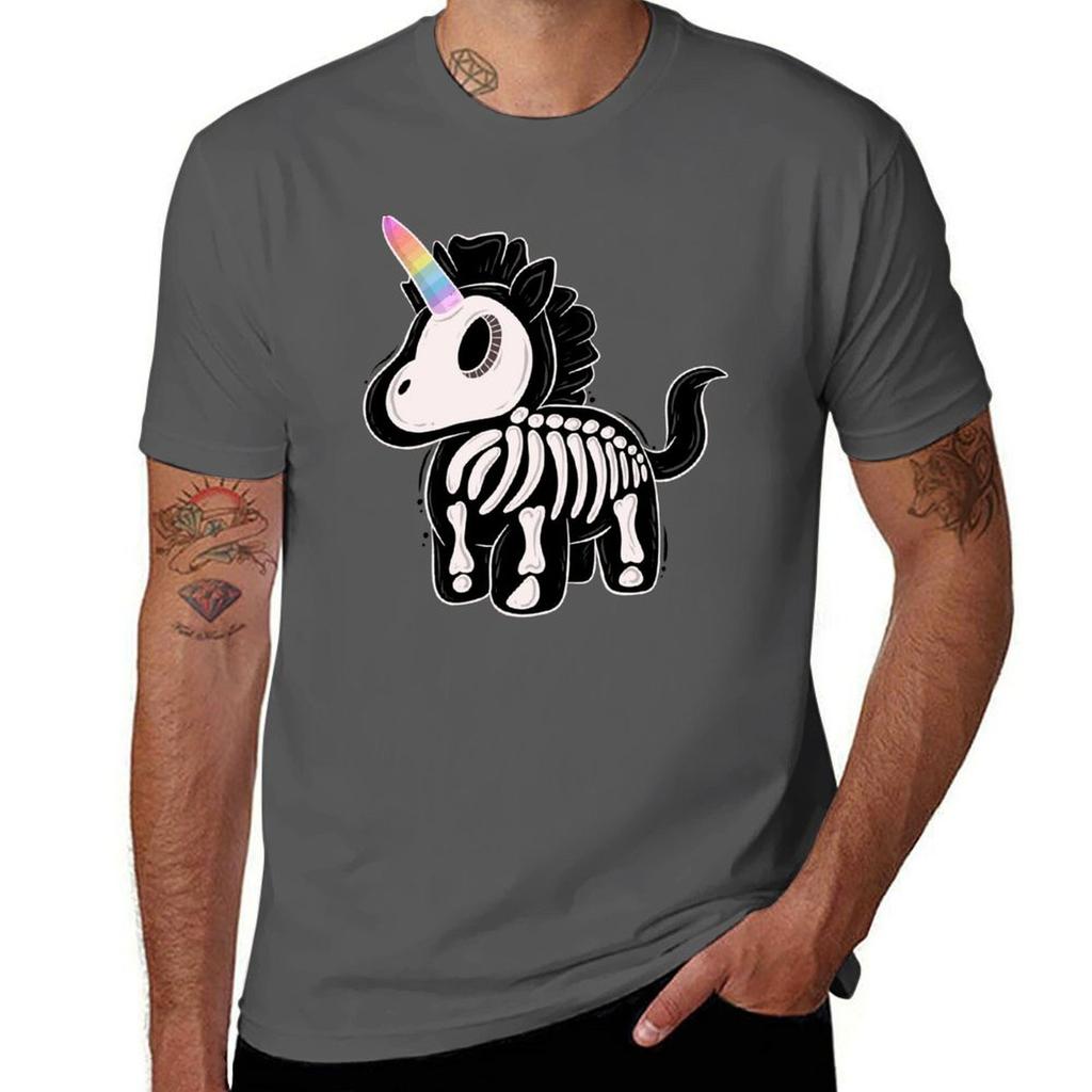 Unicorn Skeleton Tshirt Casual Street Style Short Sleeve Tee