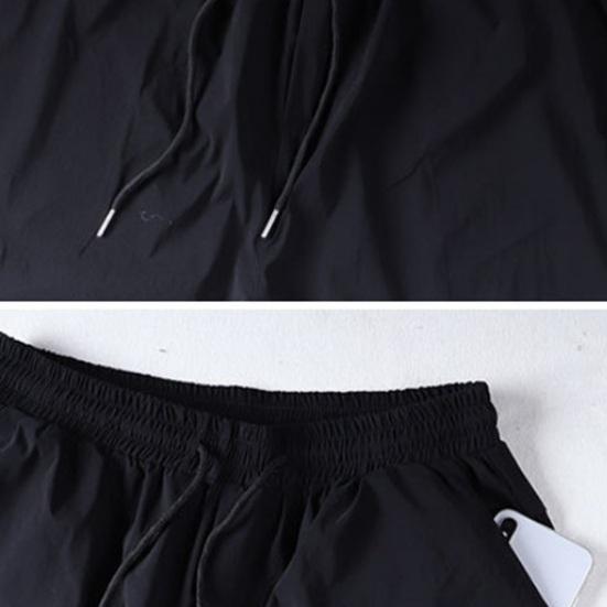 Мужские брюки Свободные ледяные шелковые быстросохнущие шнурки с эластичной резинкой на талии Широкие боковые карманы Сплошной цвет Спортивные спортивные штаны для тренировок Длинные брюки