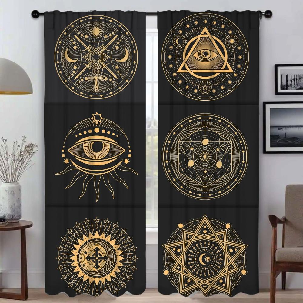 Ретро Mystic Eye Blackout Curtain для комнаты 2-панельные шторы для спальни, перегородки, жалюзи, украшения для Хэллоуина, гостиной, кухни