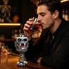Retro Resin Drinking Chalice Horrible Stainless Steel Skull Goblet, Skeletal Wine Gothic Goblet Cocktail Glasses, Vintage Whiskey Cup for Halloween