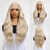 Lace Front Wig Blonde Wave Wig Hair Synthetic Wigs for Black White Women Daily Party Cosplay Heat Resistant