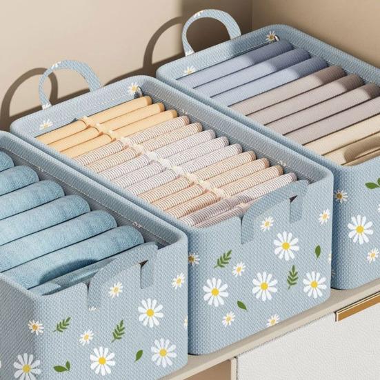 Yousheng Clothes Storage Box Classification with Handle Large Capacity Foldable Stoarge Wardrobe Drawer Organiser Trousers T-shirts Socks Storage Case