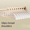 10pcs Wide Shoulder Hangers Short Neck Non-Slip Mark-Free Space Saving Closet Organizer for Home Dorm Wardrobe Garment