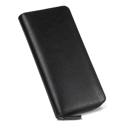 Branze Long Italian Saffiano YKK Круглый Отдельный Кошелек для Монет Черный x Мужской Кошелек, Кожа, Кожа, Молния, (Сафьяно Золотой)