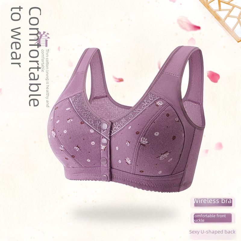 Ultra-Thin Lace Front Buckle Comfort Bra for Middle-Aged & Elderly Women