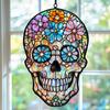 Colorful Skull Suncatcher Sun Catcher Skull Light Trap Window Hanging Decoration with Rhinestones Flowers Butterflies Unique Gothic Boho Decor Gift