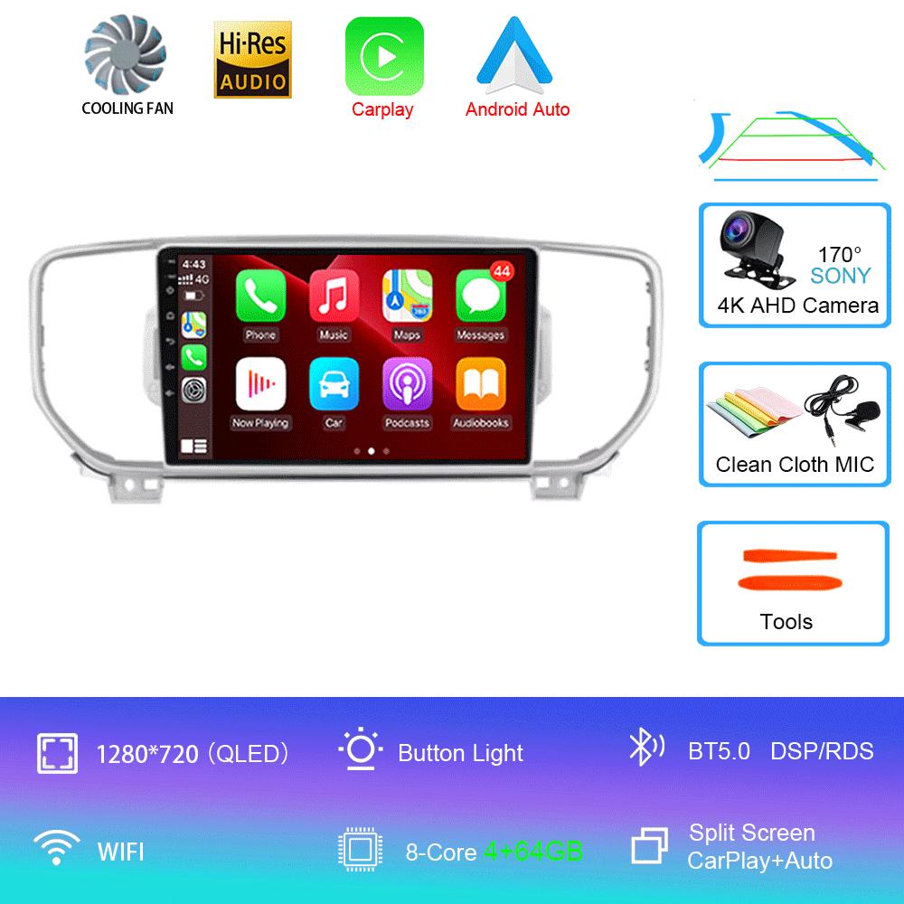 Android 14 Автомобильное радио для Kia Sportage 4 QL 2016 - 2018 Мультимедийный видеоплеер Навигация стерео GPS