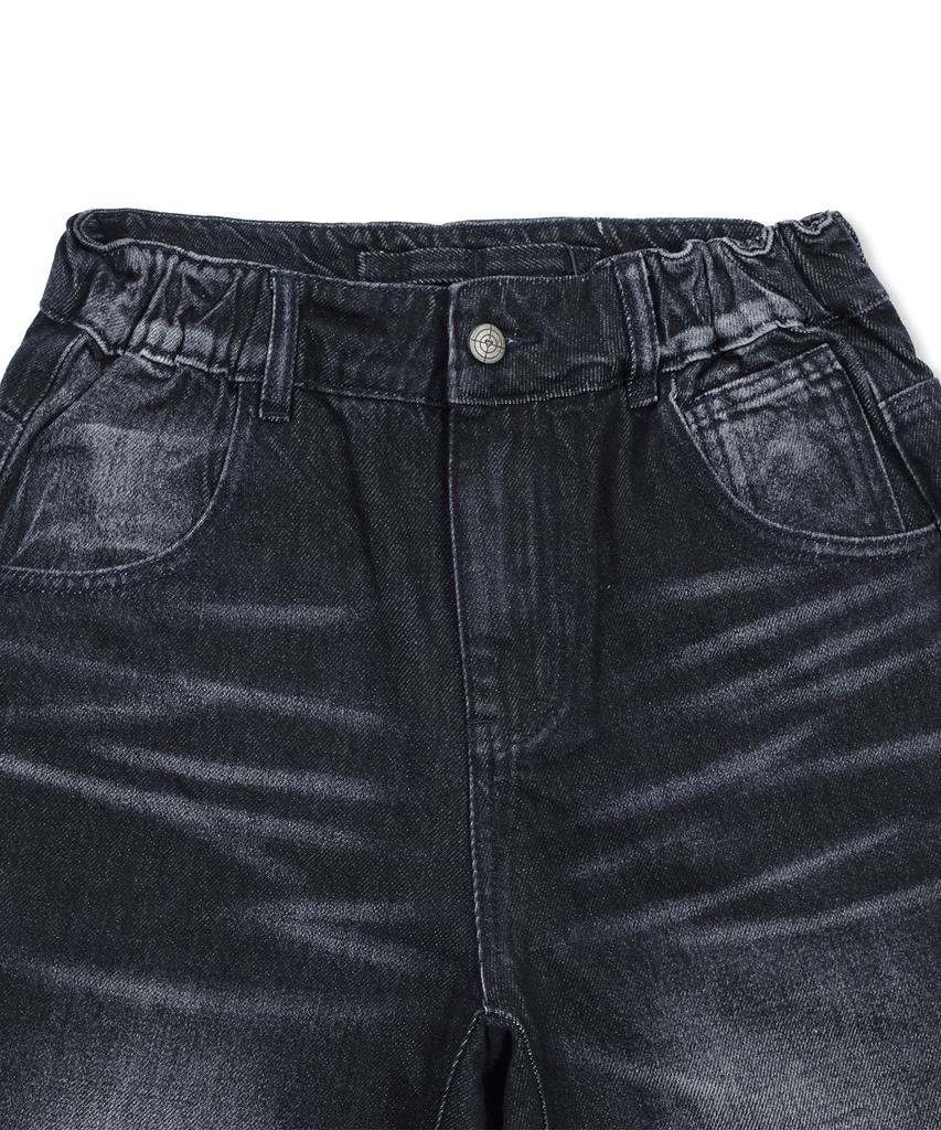GLACK Gp110 Picture Punk Washed Denim Pants (Black)