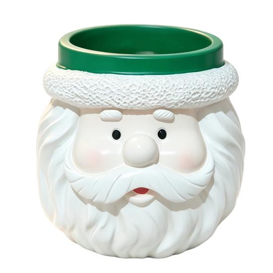 Small Item Storage Holder Cute Santa Claus Resin Flowerpot, Decorative Christmas Desktop Creative Craft Planter, Hand Painted Container for