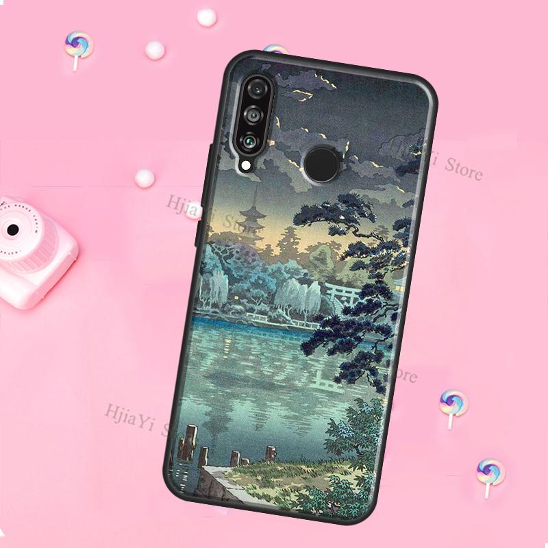 Чехол в японском стиле укиё-э для Huawei Honor Magic 5 Lite X8 X9 X8a X9a 50 70 P20 P30 P40 P50 P60 Pro P Smart 2019