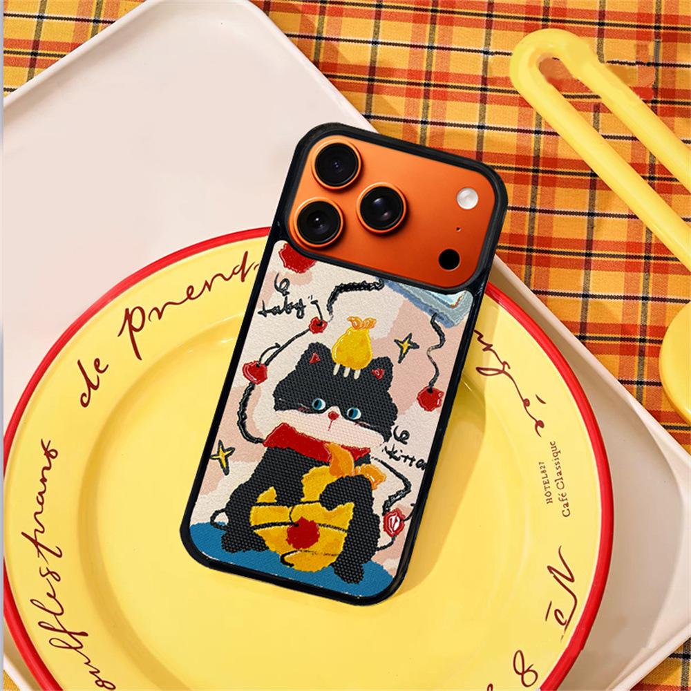 Мультяшный чехол для iPhone 14/13/Pro Max с золотым тиснением в виде кошки, противоударный
