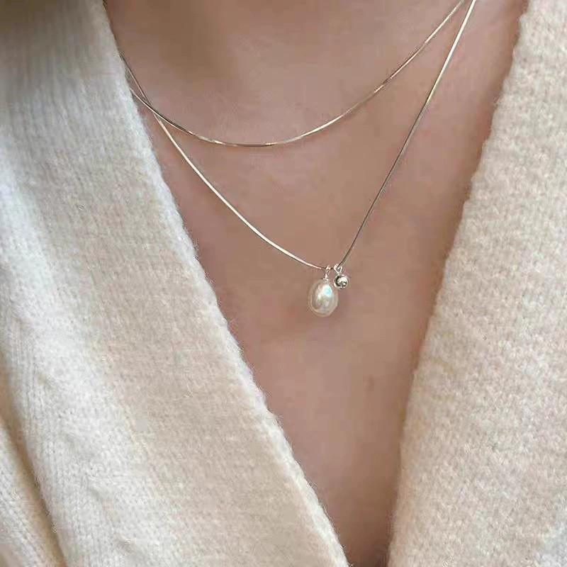 Жемчужное ожерелье женское нишевое легкое роскошное дизайнерское модное темпераментное цепочка на ключицу цепочка на шею цепочка на свитер цепочка из бисера