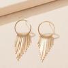 Classic, Long Stick Metal Tassel Fashion Stud Earrings, Nightclub Shiny Earrings.