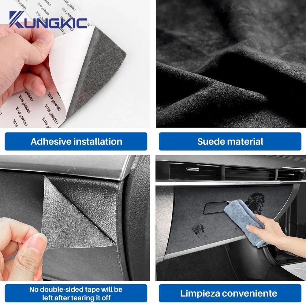 Carbon Fiber Suede Glove Box Protector for Mazda 3 Axela 2019-2025 LHD/RHD Anti-Kick Interior Moulding