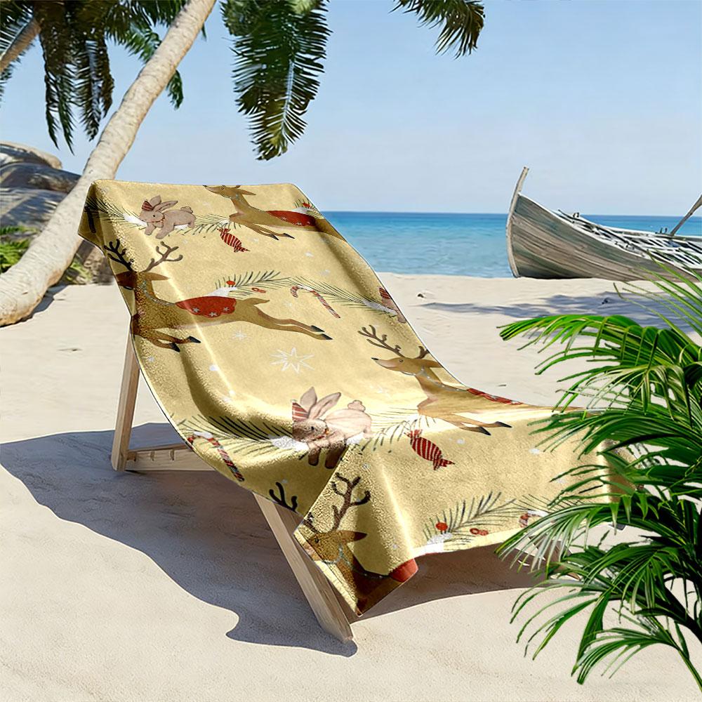 Graceful forest festivities Print beach towel, quick drying, suitable for travel, outdoor sports, jogging, the beach and swimming, gift