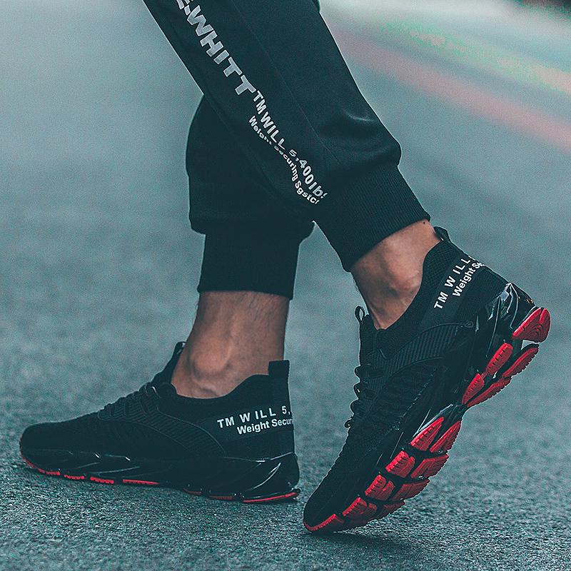 Fashion Men's Sports Shoes Mesh Breathable Shoes Blade Bottom Wear-resistant Large Size Men's Shoes