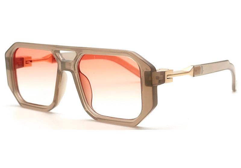 Cross mirror fashion double beam trend sunshade glasses European and American personality sunglasses women retro Internet celebrity flat glasses men