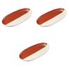Set of 3 Oval Pottery Plates X X Pottery Setomonohonpo Red-lacquered [25.6 12.9 2.1 Cm] Plates, Ceramic,