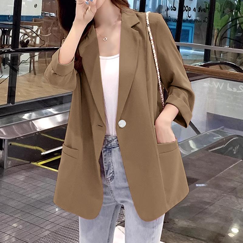 ZANZEA Женский тонкий кардиган с зазубренными лацканами и длинным рукавом