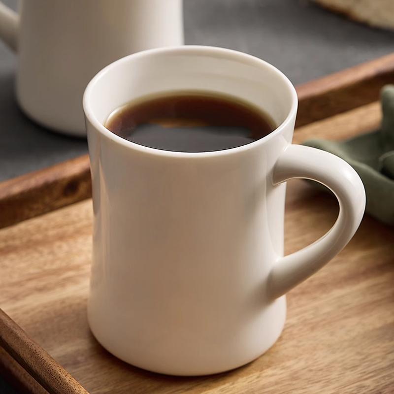 350ML White Ceramic Mug Home Coffee Mug Ceramic Mug Living Room Coffee Table Decoration Ornament Breakfast Drinking Utensil