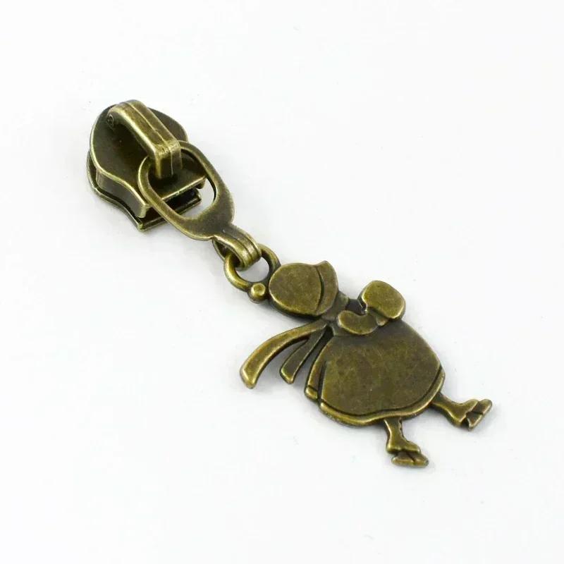 Meetee 5-20 шт. 5# Слайдер для нейлоновых молний, головка молнии из цинкового сплава, декор, бронзовый пуллер для молний, аксессуары для шитья куртки, пальто